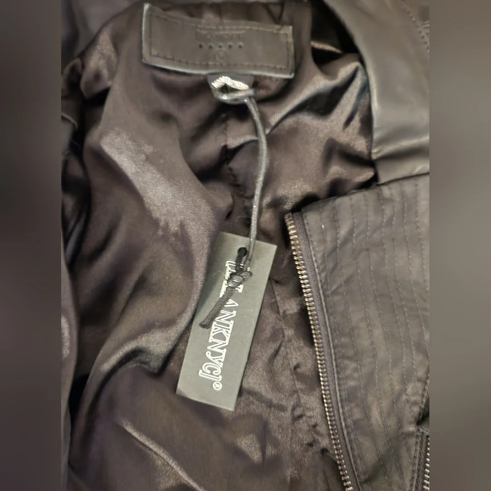 NwT Blank NYC Tailored Vegan Leather Biker Moto Jacket Black Size Small - Picture 11 of 14